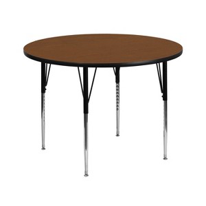 Flash Furniture 42'' Round HP Laminate Activity Table - Standard Height Adjustable Legs - 1 of 2