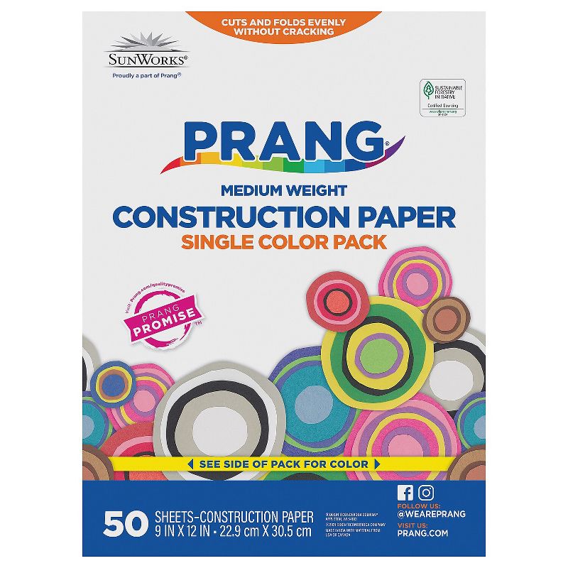 Prang 9" x 12" Construction Paper Sky Blue 50 Sheets/Pack (P7603-0001), 1 of 7
