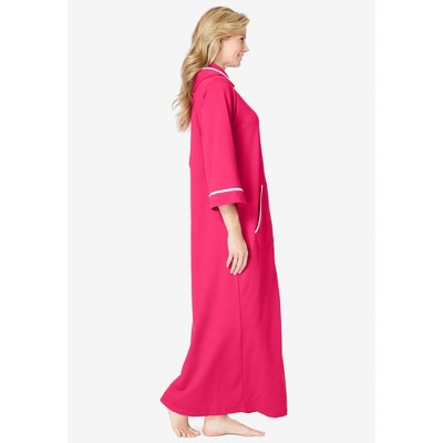 Heather Grey Long Hooded Cotton Blend French Terry Robe