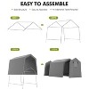 GustoWave Outdoor Portable Storage Shed, Carport Tent for Motorcycle, Bike - 3 of 4