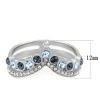 Slickblue Women's Crown-Inspired Halo Ring in Silver, Multicolor Synthetic Crystals, Stainless Steel, Sizes 5 to 10 - 2 of 4