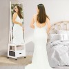 360° Swivel Jewelry Armoire, Floor Standing Locking with Full Length Mirror,Bottom Drawer, Shelf, Wheels, Cabinet with Storage Capacity, White - 3 of 4