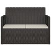vidaXL Patio Bench with Cushions Black 41.3" Poly Rattan - 4 of 4
