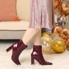 Perphy Women's Patent Leather Pointed Toe Side Zip Chunky Heel Ankle Boots - 3 of 4