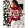 Womens Long Sleeve Pullover Sweater Kint Shirt Fall Casual Christmas Snow Jacquard Crew Neck Top - 4 of 4
