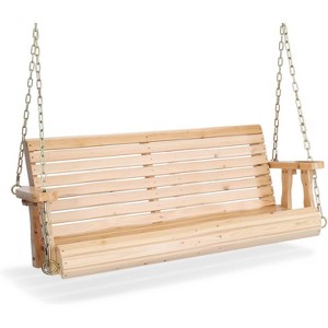 VINGLI 4 FT Outdoor Porch Swing, Heavy Duty 880 LBS Patio Hanging Swing Bench with Chains for Yard, Garden - 1 of 4