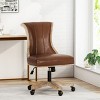 PU Leather Swivel Office Chair with Rubberwood Frame,Adjustable Height,Rolling Caster Office Chair for Home Conference Room-Coolbibila - 3 of 4