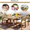 5-Piece Outdoor Dining Set,  Dining Chairs, Rope Woven Dining Chair with HDPE Backrest, Acacia Wood Frame and Foam Cushions–Cuddlewood - 3 of 4