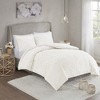 3 Pcs Elegant Floral Chenille Tufted Cotton Comforter Set,All Season Lightweight Home Textile Bedding Set fits Lux Bedroom Decor,Matching Shams - 2 of 4