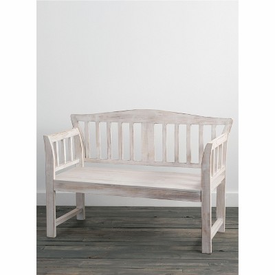 Sullivans White Wooden Bench 33"H Off-White