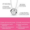 18k white gold plated necklace with round cut crystals for women - 2 of 4