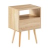 DOMETOUR 15.75" Rattan End Table with Drawer and Solid Wood Legs, Modern Nightstand for Living Room Bedroom - 4 of 4