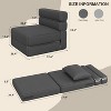 Convertible Folding Sofa Bed Chair with Pillow, Memory Foam Sleeper Couch, No Assembly Needed - 2 of 4