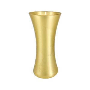 Slickblue Wide Flared Glass Vase, Hand Gilded Curved Design, Handmade Centerpiece for Home Décor, Color & Size Options - 1 of 4