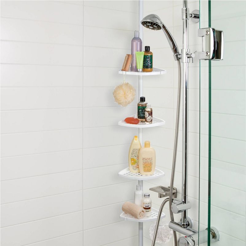 Ulti-Mate Rust Proof Aluminum Tension Shower Pole Caddy White - Better Living Products, 6 of 7
