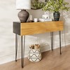 Bella Depot 39.4" Mordern Farmhouse Wood Console Table with 2 Drawers and Storage for Entryway - 2 of 4