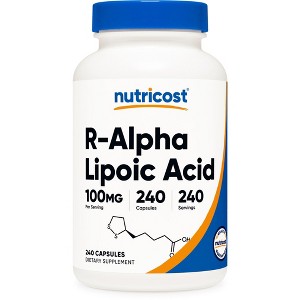 Nutricost R-Alpha Lipoic Acid (100mg) 240 Capsules - Veggie Caps, Vegan, GMO-Free, Gluten Free, 240 Servings - 1 of 4
