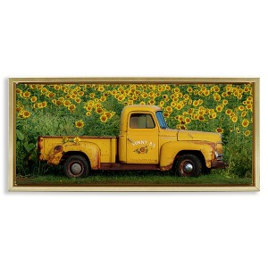 Stupell Industries Yellow Pickup in Sunflower Field, 25" x 11" - 1 of 4