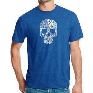 LA Pop Art Rock n Roll Skull - Men's Premium Blend Word Art T-Shirt - 1 of 4