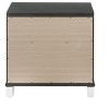 Vynxaria Glamorous 2-Drawer Nightstand, Metallic Gray Finish, Sparkling Trim, Felt-Lined Top Drawer, Zinc Alloy Faux Crystal Handle - 4 of 4