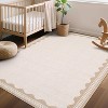 Modern Bordered Rugs for Living Room Washable Rug Non Slip Low Pile Carpet Foldable Non Shedding Stain Resistant Floor Cover for Bedroom Nursery - 4 of 4