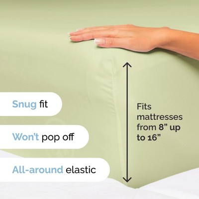 Light Sage Green Full Microfiber Deep Pocket Sheet Set