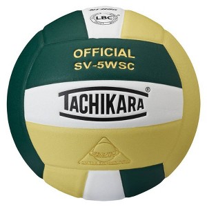 Tachikara DGWVG Indoor Sensi Tec Composite Competition Volleyball - Dark Green/White/Vintage Gold - 1 of 1