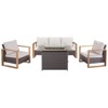 Buenhomino 4 Piece Patio Furniture Set 41in Fire Pit Table Outdoor Furniture Sets Patio Couch Outdoor Chairs 50000 BTU Propane Fire Pit - 2 of 4
