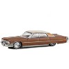 1973 Cadillac Sedan DeVille Dark Brown Metallic with Light Brown Pinstripes and White Top 1/64 Diecast Model Car by Greenlight - 2 of 3