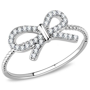 Slickblue Women's Clear CZ Ring in Polished Stainless Steel - No Plating, Knots & Bows Design, Fashion Jewelry, Sizes 5-10 - 1 of 4