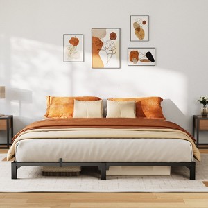 COZONY Twin/Full/Queen/King Bed Frame 6-16 Inch, No-Screw Assembly Metal Platform, No Box Spring - 1 of 4