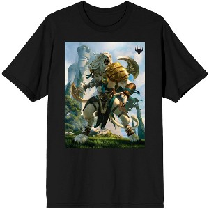 Mens Magic: The Gathering Card Game Lion Character Black Graphic Tee Shirt - 1 of 3