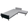 vidaXL L-shaped Sofa Bed Fabric Black and Gray - 3 of 4