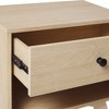 TIRAMISUBEST Mid-Century Modern Nightstand with 1 Drawer - Coastal Oak Finish Light Brown Bedside Table with Mobile File Storage - 3 of 4