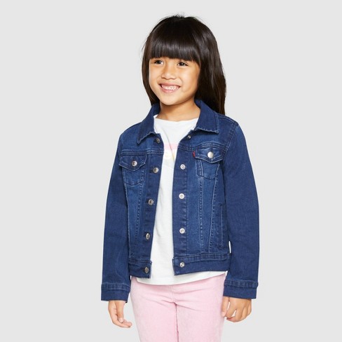 Levi's® Girls' Trucker Denim Jacket - Dark Wash 6 : Target