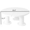 FONTOI Round Petal-Shaped Coffee Table with 1.5'' Thick Tabletop, Irregular Side Table with Round Edge for Living Room Apartment, White, - 3 of 4