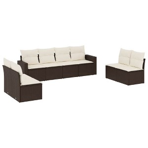 vidaXL Garden Sofa Set Brown PE rattan Large Modular Garden Sofa Set - 1 of 4