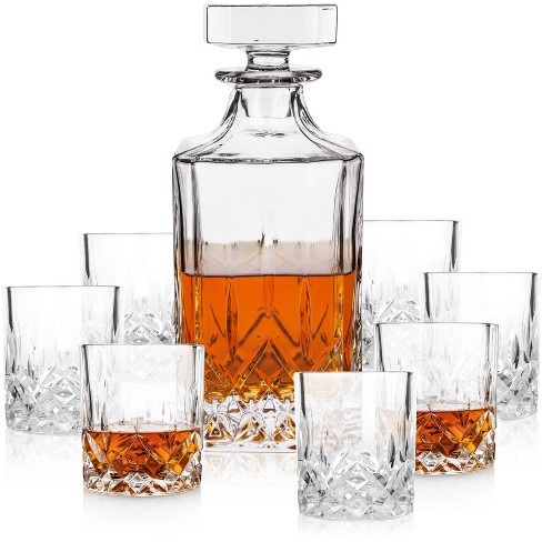 Viski Admiral Decanter And Tumblers - Premium Crystal Clear Glasses ...