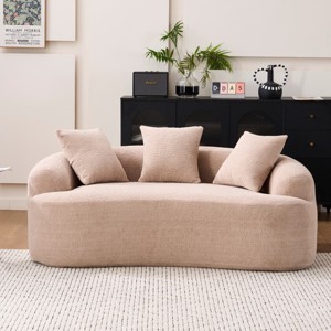 Compact Loveseat Sofa with Chenille Upholstery, No-Assembly Medium Firm Cushion for Small Spaces or Apartments-Maison Boucle - 1 of 4