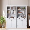 71" Tall Bookshelf and Bookcase with Drawer, 5-Tier White Bookshelf with Doors, Adjustment Shelf, Wood Bookshelves Storage Cabinets - 2 of 4