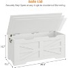 Storage Chest, 39.4" Toy Chest, Kids Wood Large Toy Box, Storage Bench with Safety Hinge, Farmhouse Storage Trunk for Living Room, Bedroom, Playroom - 2 of 4