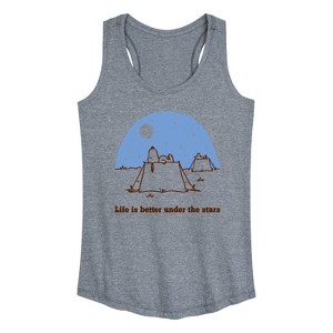 Women's - Peanuts - Life Is Better Under The Stars Graphic Racerback Tank - 1 of 4