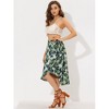Allegra K Women's Tie Waist Hawaiian Tropical Floral Wrap Midi Skirt - 4 of 4