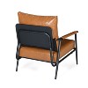 PAGED Modern Accent Chair, Wooden Arm Chair with Cushion and Wide Armrests, Comfy Reading Chair for Bedroom, Living Room Furniture - 3 of 4