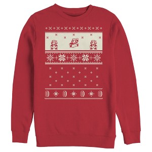Men's Nintendo Christmas Sweater Mario Sweatshirt - 1 of 3