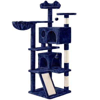 Yaheetech 57"H Plush Cat Tree Condo for Kittens/Small Cats