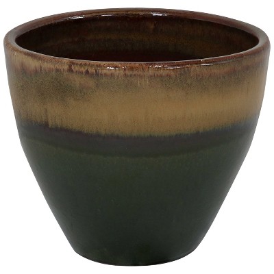 Sunnydaze Resort Outdoor/Indoor High-Fired Glazed UV- and Frost-Resistant Ceramic Flower Pot Planter with Drainage Holes