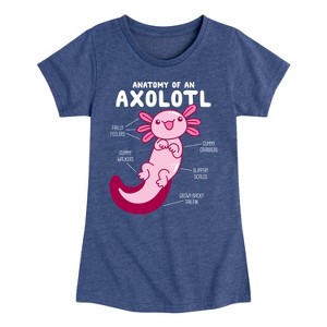 Girls' - Instant Message - Anatomy Of An Axolotl Fitted Short Sleeve Graphic T-Shirt - 1 of 4