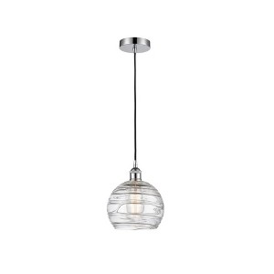 Athens Deco Swirl - 1 Light Mini Pendant In Industrial Style-10.75 Inches Tall and 8 Inches Wide - 1 of 1