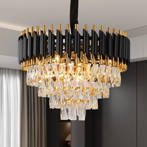 Whizmax Modern New Crystal Chandelier, Black and Gold Glass Lamp, Suitable for Bedroom, Living Room, Study Room - 1 of 4